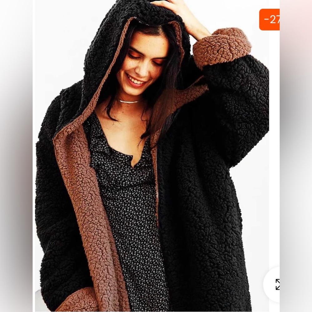 Urban Outfitters Carmella Hooded Teddy Jacket